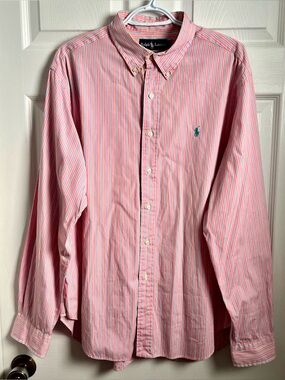 Ralph Lauren Mens XL Pink Green Striped Oxford Button Down shirt
Provincetown